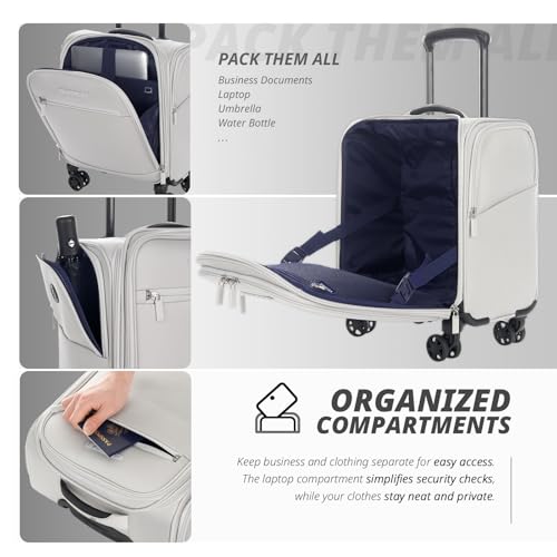 Verage Under Seat Luggage with Wheels, Softside Spinner Carry On, Navy 14-Inch A51804