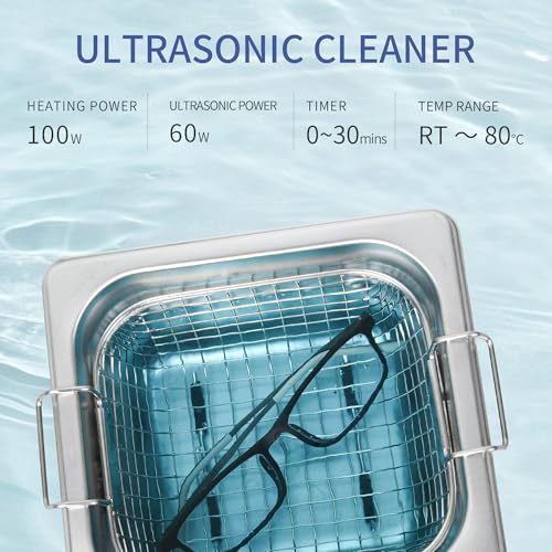 Ultrasonic Cleaner 800ml 40kHz with Timer for Jewelry Watch Ring J481292