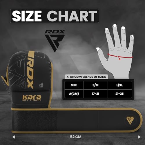 RDX MMA Gloves Hybrid Open Palm Maya Hide Leather Wrist Support Boxing Training Z623139
