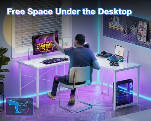 Casaottima L Shaped Gaming Desk Corner Desk for Home Office, 51 Inch, Black M173778