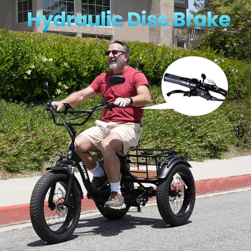 Electric Tricycle for Adults 750W Folding Fat Tire 3-Wheel Ebike K61564