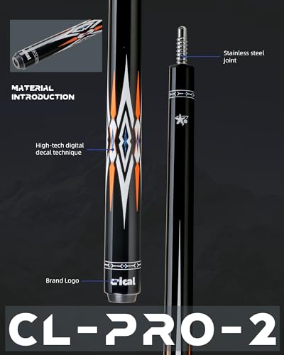 CRICAL Carbon Fiber Pool Cue Stick 58" with 12.5mm Tip J317692