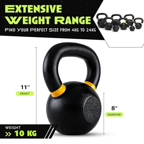 Cast Iron Kettlebell with Powder Coated Wide Handle P961