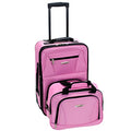 Rockland Fashion Softside Upright Luggage Set, Expandable, Pink, 2-Piece (14/19)