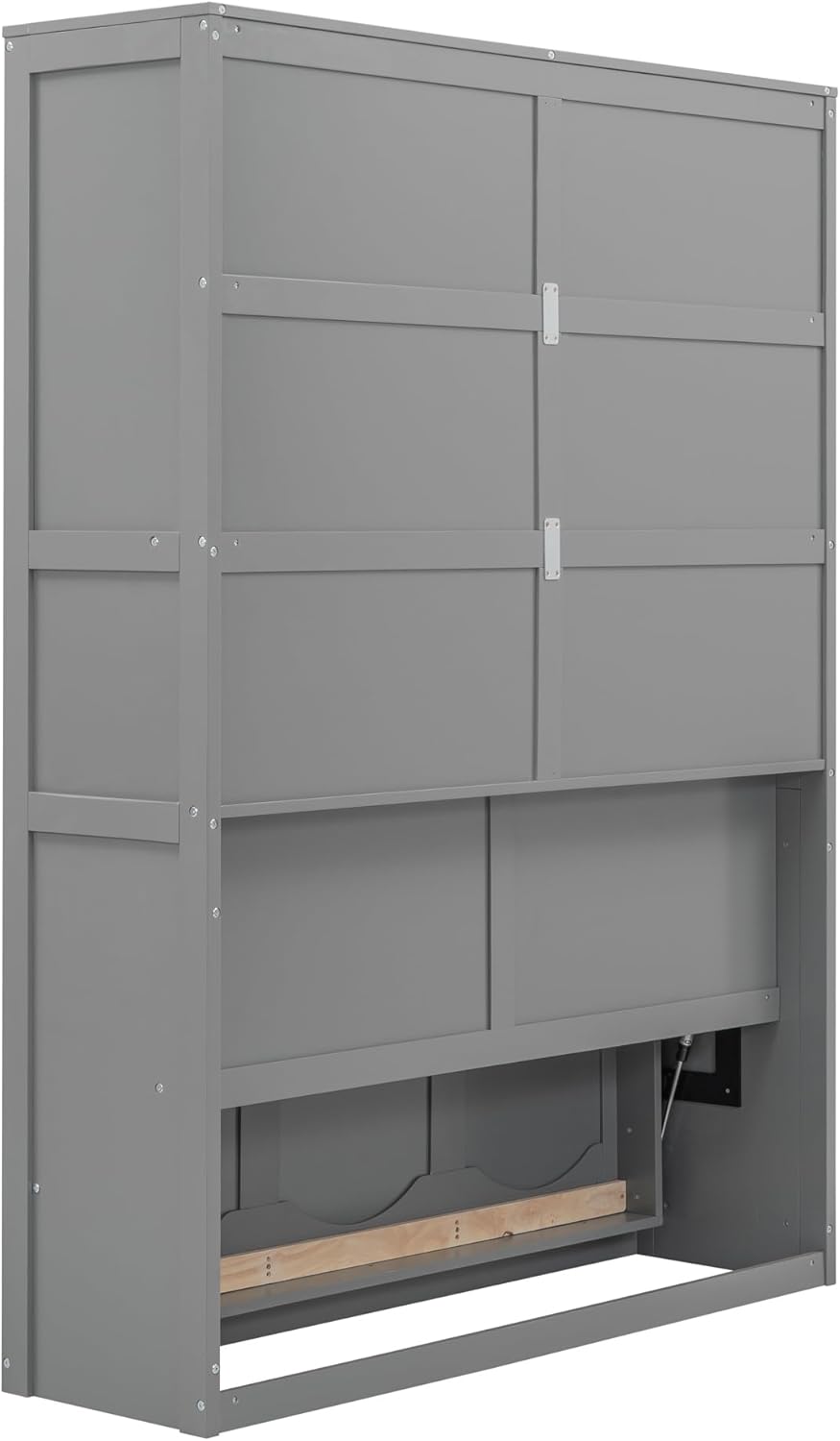Bellemave Murphy Bed Full Size, Cabinet Bed Frame with Storage Shelves, Gray Q1886