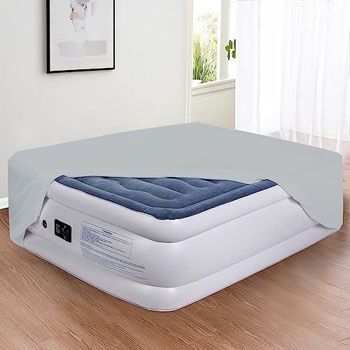 Bedecor Air Bed Sheets for Mattress Cover Removable Elastic Band Soft Breathable Twin XL Light Gray U508