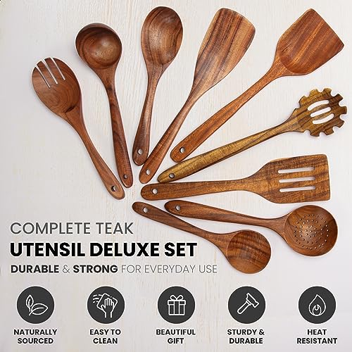 Zulay Kitchen 6-Piece Wooden Spoon Set for Cooking N5148