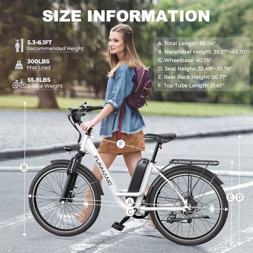 Electric Bike for Adults, 26" 1000W Peak City Cruiser Ebike, 48V Removable Battery O80999