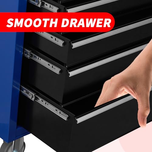 6-Drawer Rolling Tool Chest Cabinet with Wheels and Locking, Black W270288