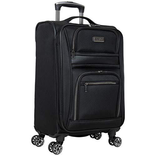 Kenneth Cole REACTION Rugged Roamer Softside 8-Wheel Spinner Luggage, Black, 20-Inch Carry-On N740