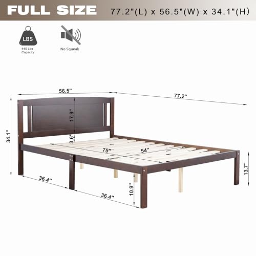 Solid Pine Wood Platform Bed Frame with Headboard, Twin, Grey N225