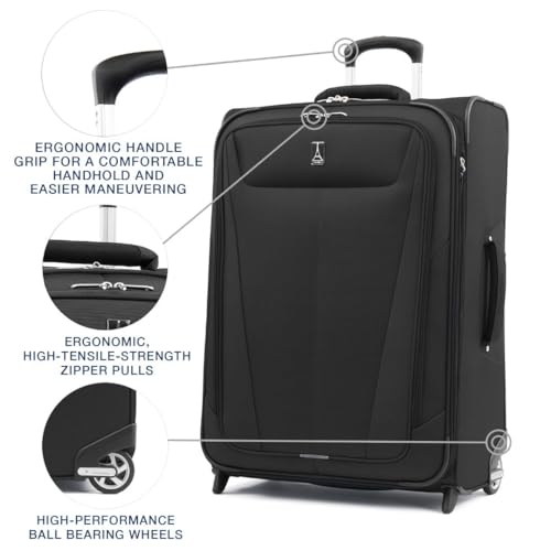 Travelpro Maxlite 5 Softside Expandable 2 Wheel Carry-On Luggage, Burgundy, 22-Inch Q6258