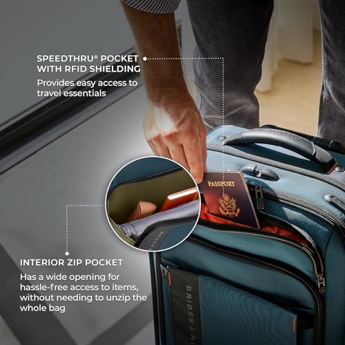 Briggs & Riley 22" Carry On Expandable Spinner - Softside Luggage, Black G487462