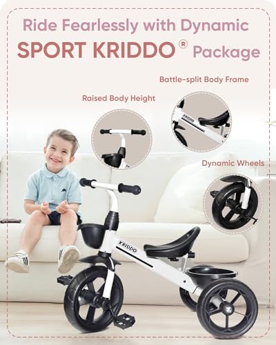 KRIDDO Kids Tricycle for Toddlers Age 2-5 Years, Blue P72011