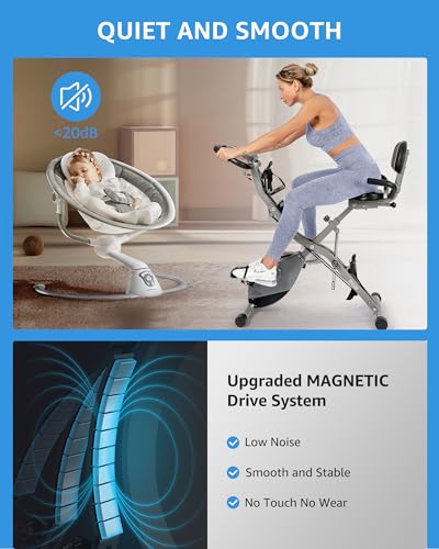 Foldable Exercise Bike with 16-Level Magnetic Resistance for Home T532