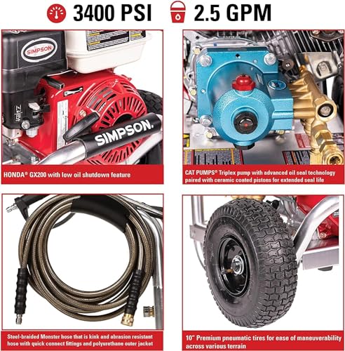 Simpson Cleaning 4200 PSI Gas Pressure Washer, 4.0 GPM, Honda GX390 Engine W2346