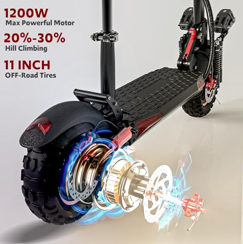Off Road Electric Scooter Adults 800W 48V 11" All-Terrain Tires Dual Suspension B277