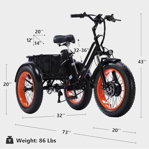 Adult Electric Tricycle 3 Wheel Bike for Adults A10327