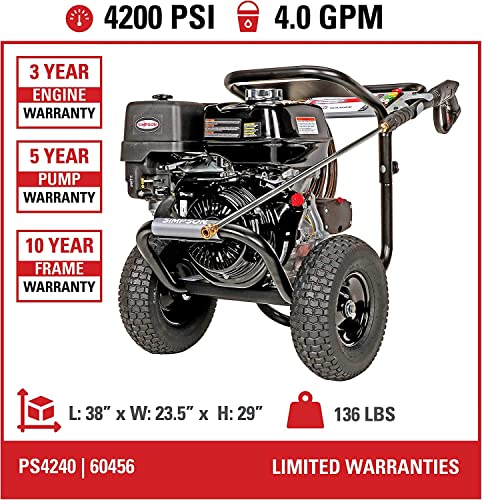Simpson 61014 3500 PSI Gas Pressure Washer with Honda GX200 R714668