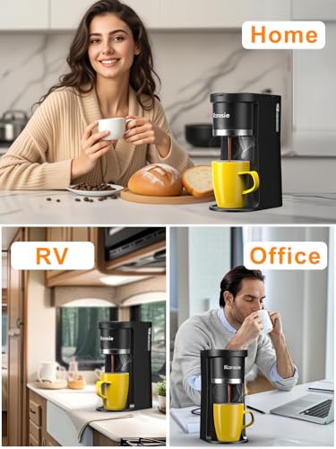 Slim Single Serve Coffee Maker for K-Cup & Ground Coffee, White S8539