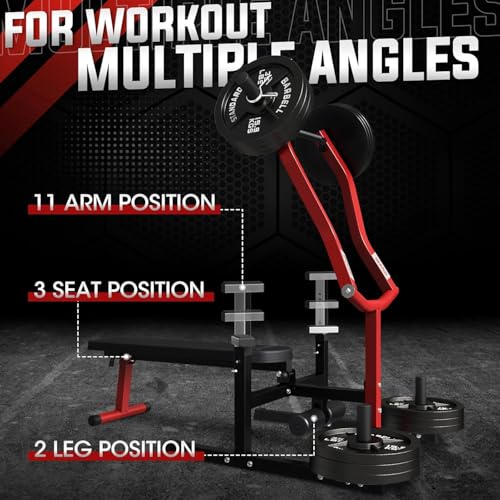 GMWD Chest Press Machine 1050LBS with Independent Converging Arms, Adjustable Bench U29223