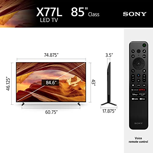 Sony 75 Inch 4K Ultra HD LED Smart Google TV X77L Series V7831