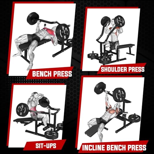 GMWD Chest Press Machine 1050LBS with Independent Converging Arms, Adjustable Bench U29223