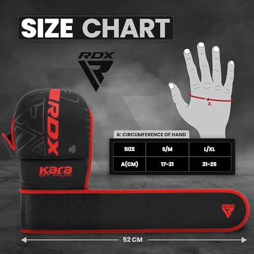 RDX MMA Gloves Hybrid Open Palm Maya Hide Leather Wrist Support Boxing Training Z623139
