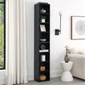 CoSoTower 8-Tier Media Tower Rack, CD DVD Slim Storage Cabinet with Adjustable Shelves, Tall Narrow Bookcase Display Bookshelf for Home Office,Multi-functional double-decker bookcase