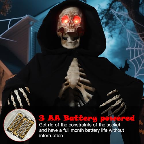 Quntis Halloween Animatronics Grim Reaper Outdoor Decoration 7FT A36398