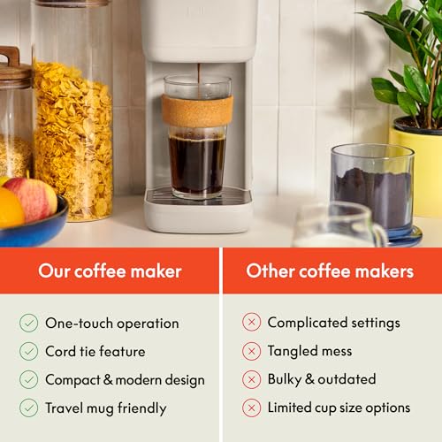 BELLA Single Serve Coffee Maker, K Cup & Ground Compatible, Auto Shutoff X237