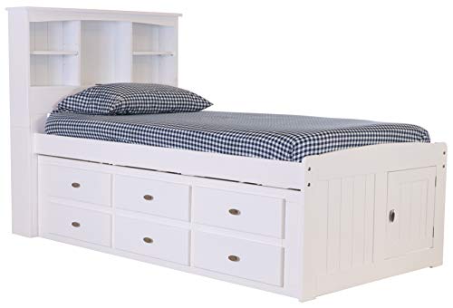 Discovery World Furniture White Full Bookcase Bed with 6 Drawers Z895159