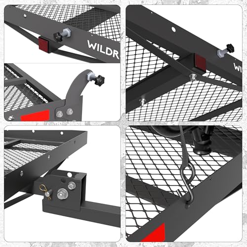 WILDROAD Hitch Cargo Carrier with Ramp 500 LBS Folding for 2" Receiver N3793