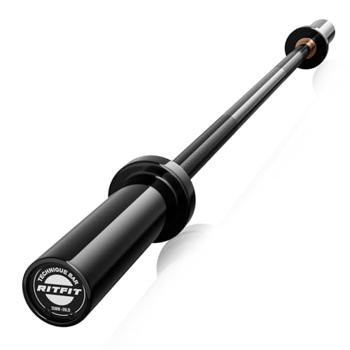 RITFIT Olympic Barbell 4ft/6ft 2 Inch Weight Bar for Strength Training, 500lbs Capacity F369
