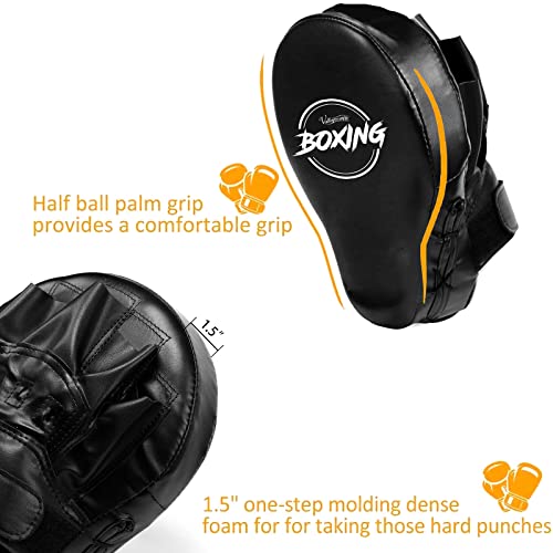 Valleycomfy Boxing Curved Focus Punching Mitts Leatherette Training Pads D262