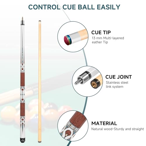 HomeSeason Pool Cue Stick 57" Low Deflection Billiard Cue Z435367