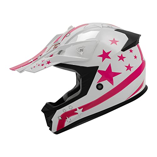 SLMOTO Dot Youth Kids Motocross Offroad Helmet with Goggles and Gloves Blue Skull D851858