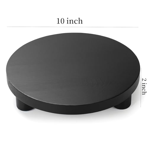 Wood Riser 2 Pack Round Wooden Pedestal Stand for Display G714