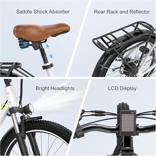 1000 Peak Electric Bike for Adults, 80 Miles Removable Battery, 26" 7-Speed D960