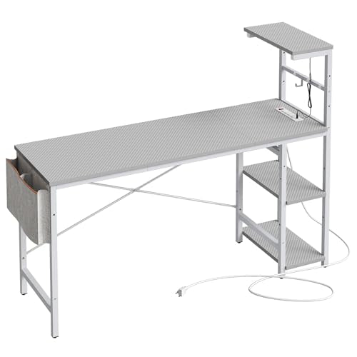 Bestier Gaming Desk with LED Lights, 51.3 Inch Computer Desk Q970