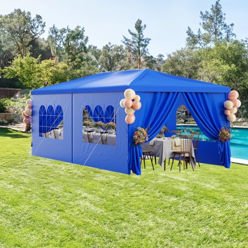 Outdoor Party Tent 10x30 Black with 8 Removable Sidewalls V87006