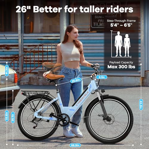 DriftGod 26" Electric Bike for Adults, 1000W Motor, 48V Removable Battery B544