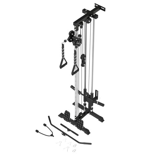 ER KANG Wall Mount Cable Station with Dual Pulley System for Home Gym Q918872