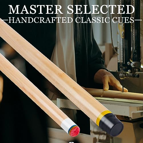 lotmusic Premium Pool Stick with Telescopic Fiber Extension Cue, 58 Inch Set with Case W47144