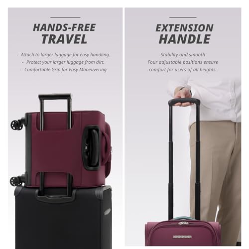 Verage Under Seat Luggage with Wheels, Softside Spinner Carry On, Navy 14-Inch A51804