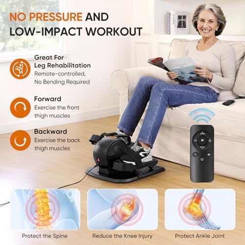 Dripex Under Desk Elliptical Machine, 3-in-1 Electric Leg Exerciser with Remote Q813825