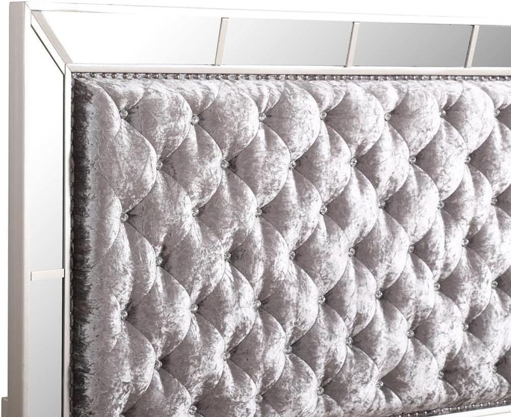 Hollywood Hills Silver Champagne Queen Panel Bed T325735