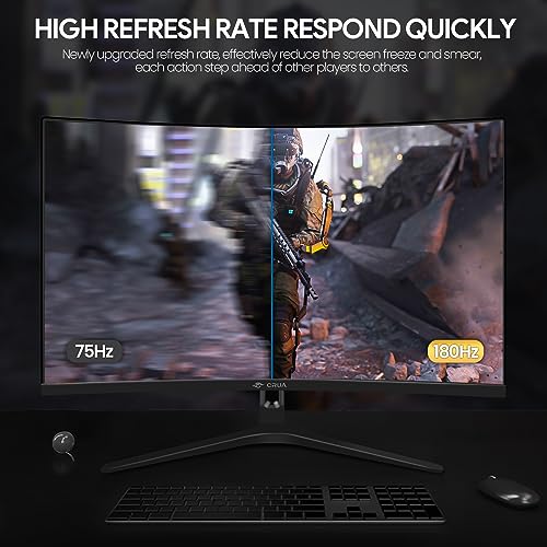 CRUA 30Inch Ultrawide Curved Monitor, 21:9 WFHD 2560x1080P, 100Hz, VA Panel, Black Y8772