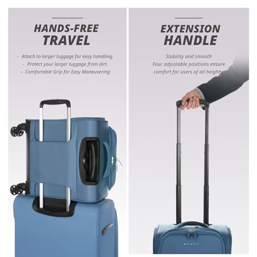 Verage Under Seat Luggage with Wheels, Softside Spinner Carry On, Navy 14-Inch A51804