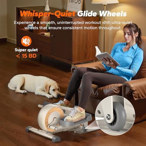 MERACH Under Desk Elliptical Machine Seated Pedal Exerciser for Seniors, 8 Resistance Levels N161530